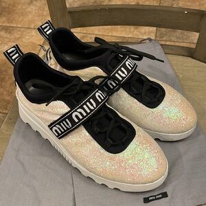 Miu Miu Glitter Sneakers 40